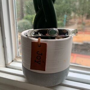 Silver and Jade Cuff